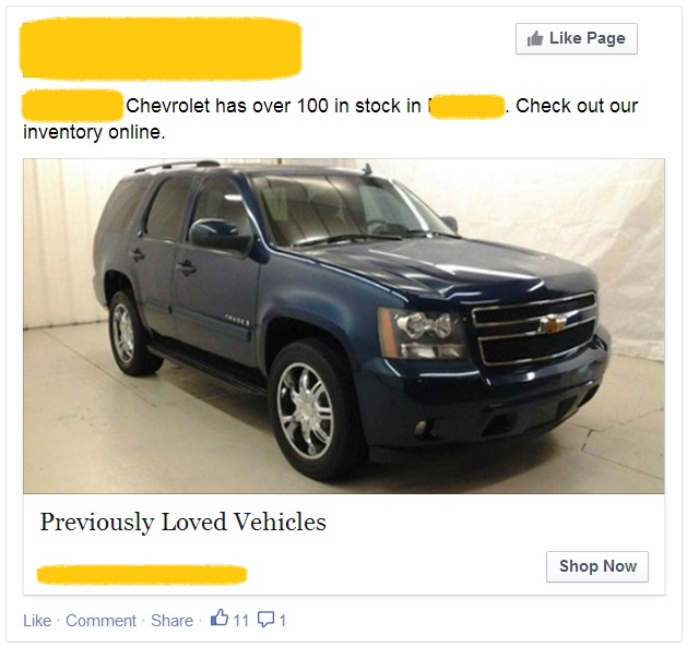 Facebook Inventory Ad
